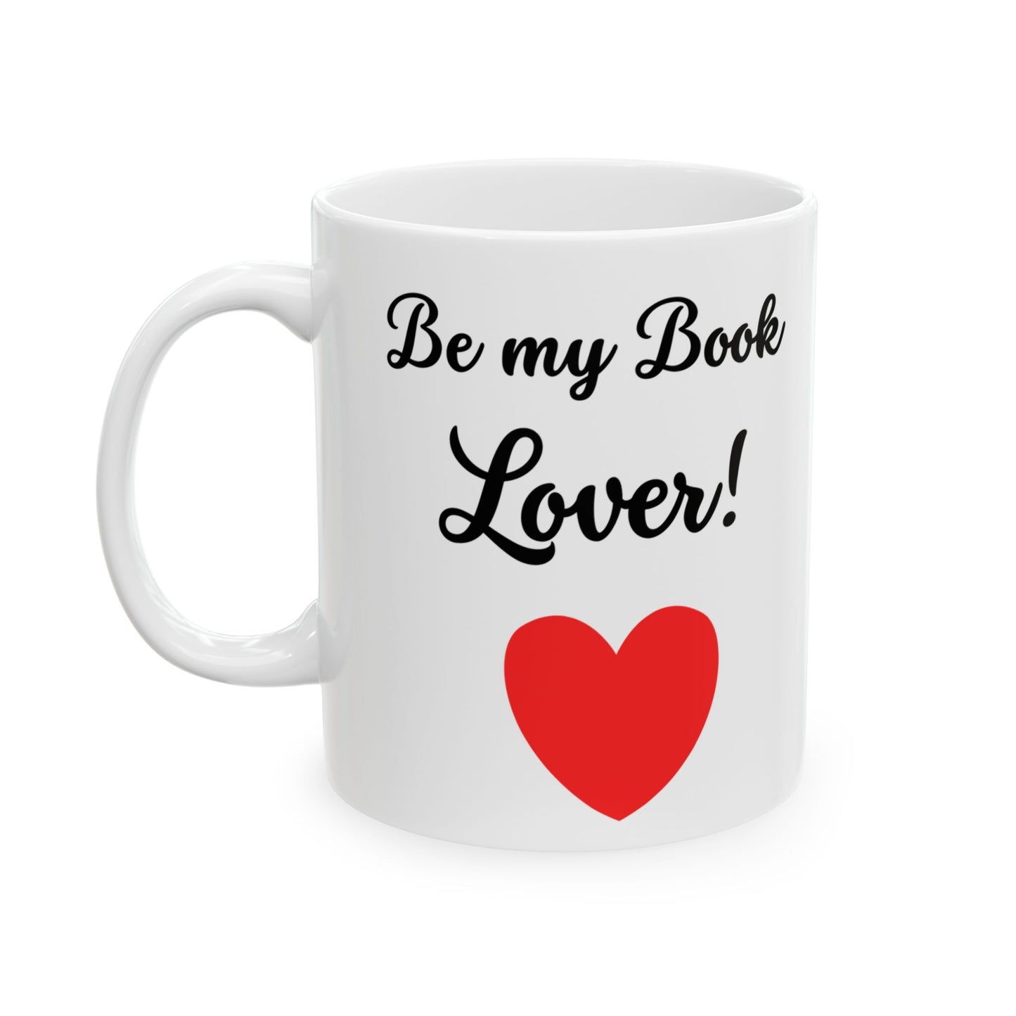 Book Lover Ceramic Mug With Heart (11oz)