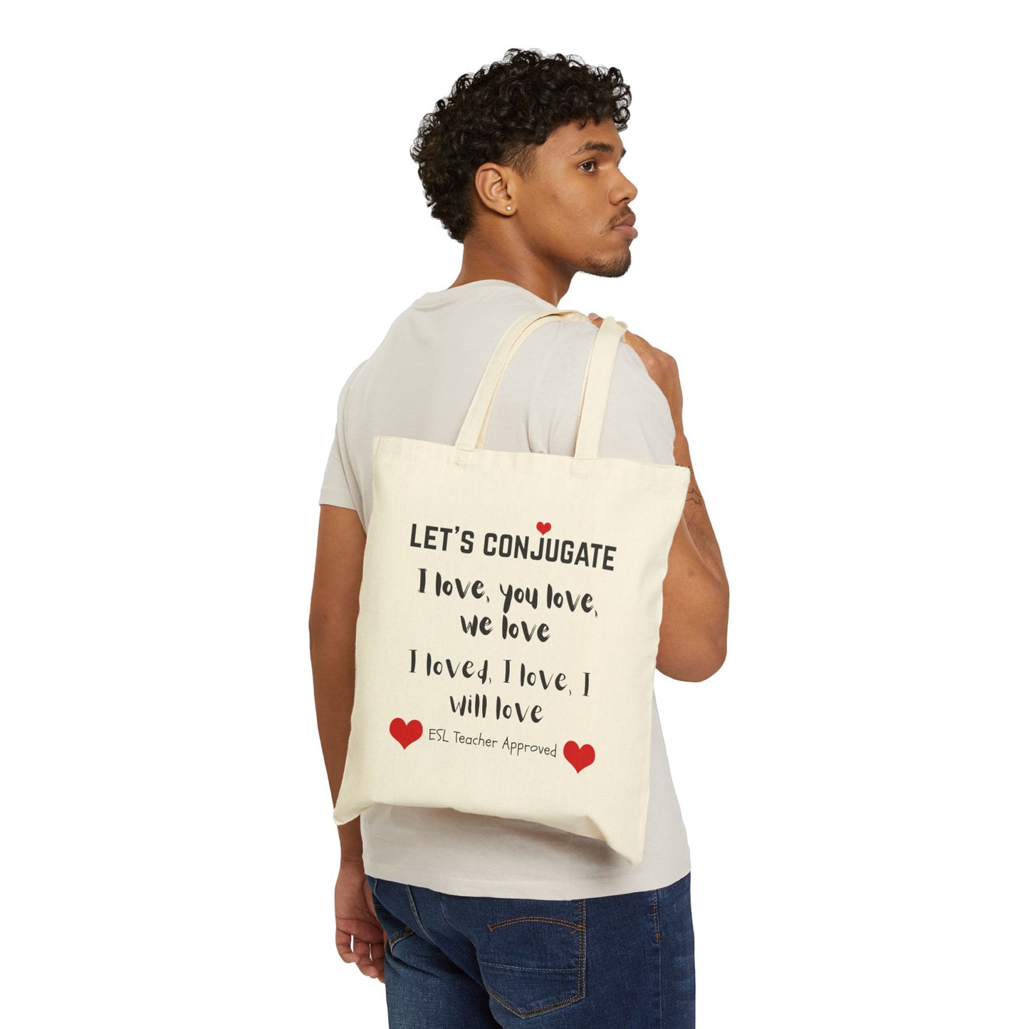 Let's Conjugate. ESL Teacher Love Grammar Canvas Tote