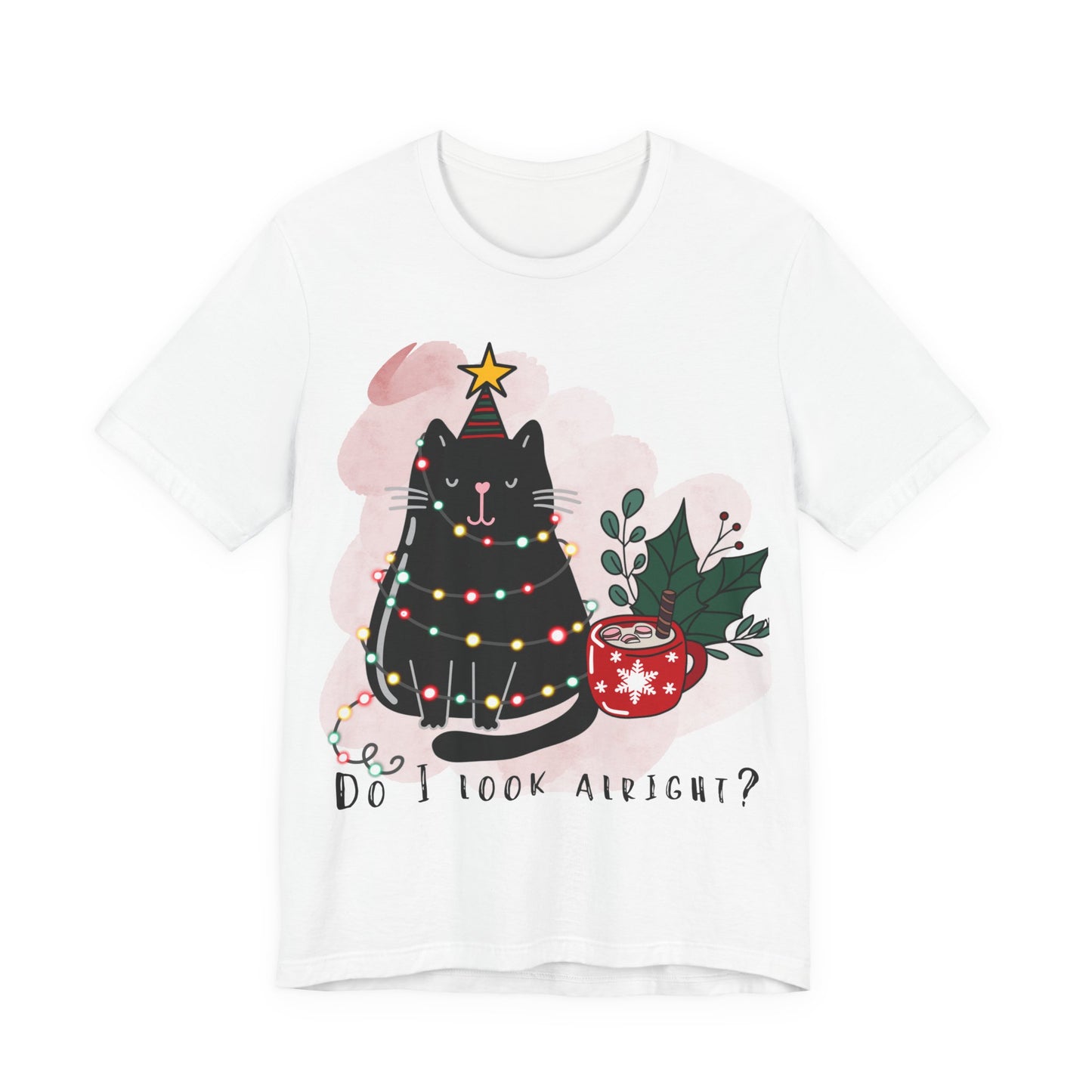 Cat Christmas Tee — “Do I Look Alright?” Holiday Graphic T-Shirt