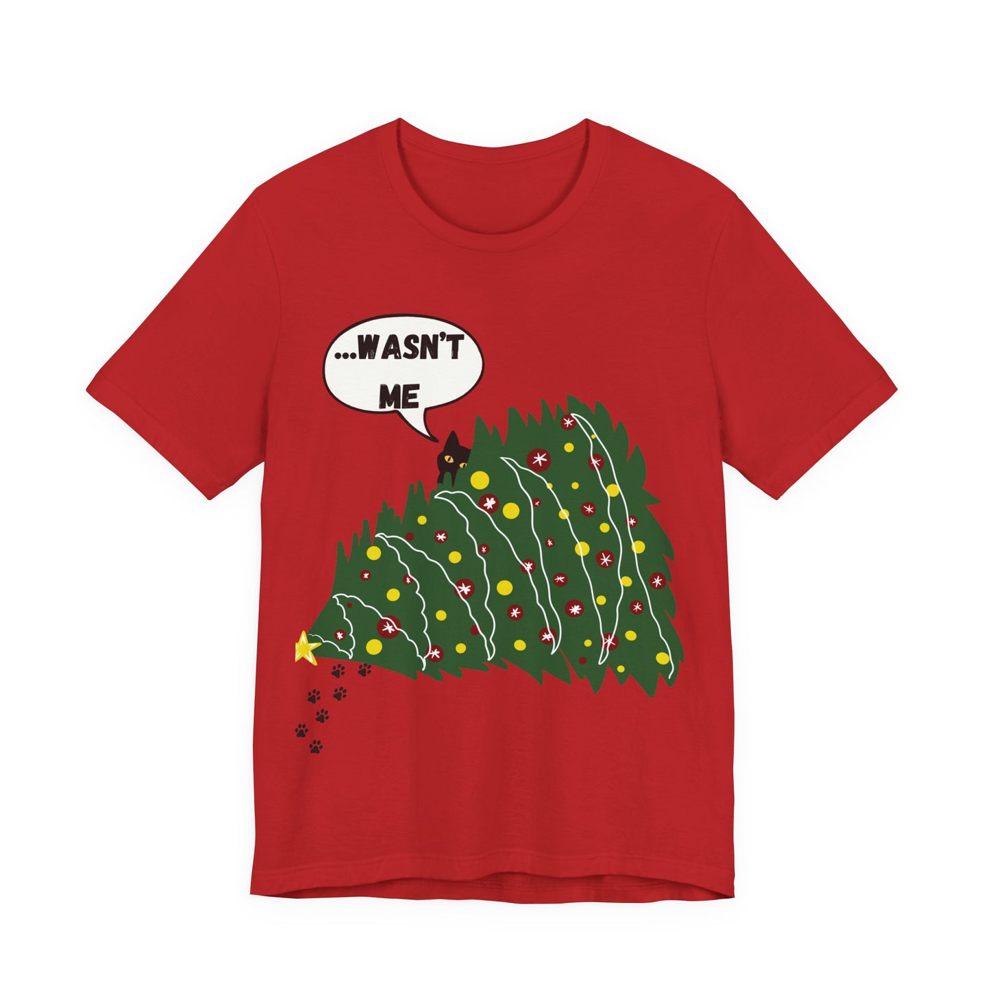 Christmas Tree T-Shirt "Wasn't Me" - Funny Holiday Shirt for Adults & Kids