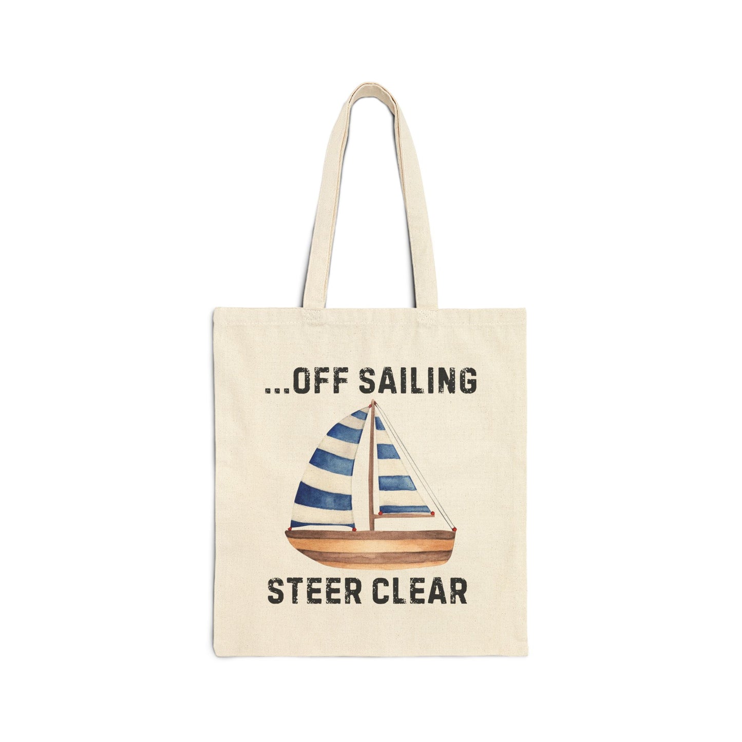 Nautical Cotton Canvas Tote Bag - 'Off Sailing, Steer Clear'