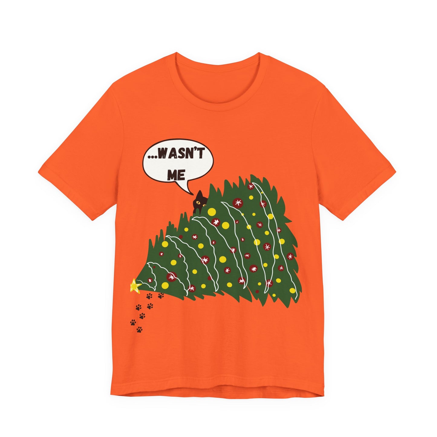 Christmas Tree T-Shirt "Wasn't Me" - Funny Holiday Shirt for Adults & Kids