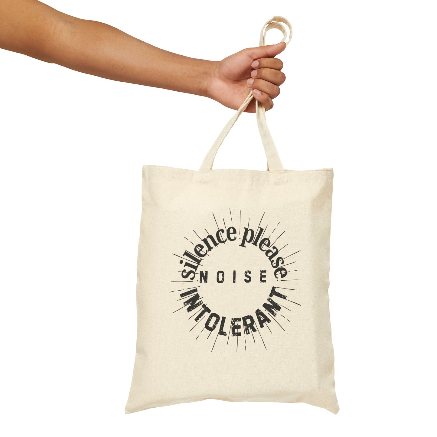 Silence Please Cotton Canvas Tote Bag