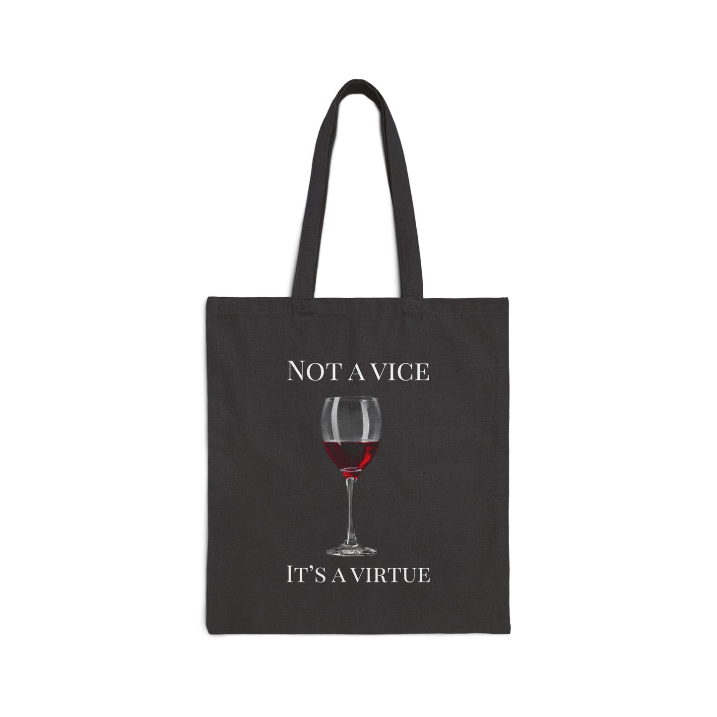 Wine Glass Canvas Tote Bag — Minimalist Wine Lover Reusable Grocery Tote