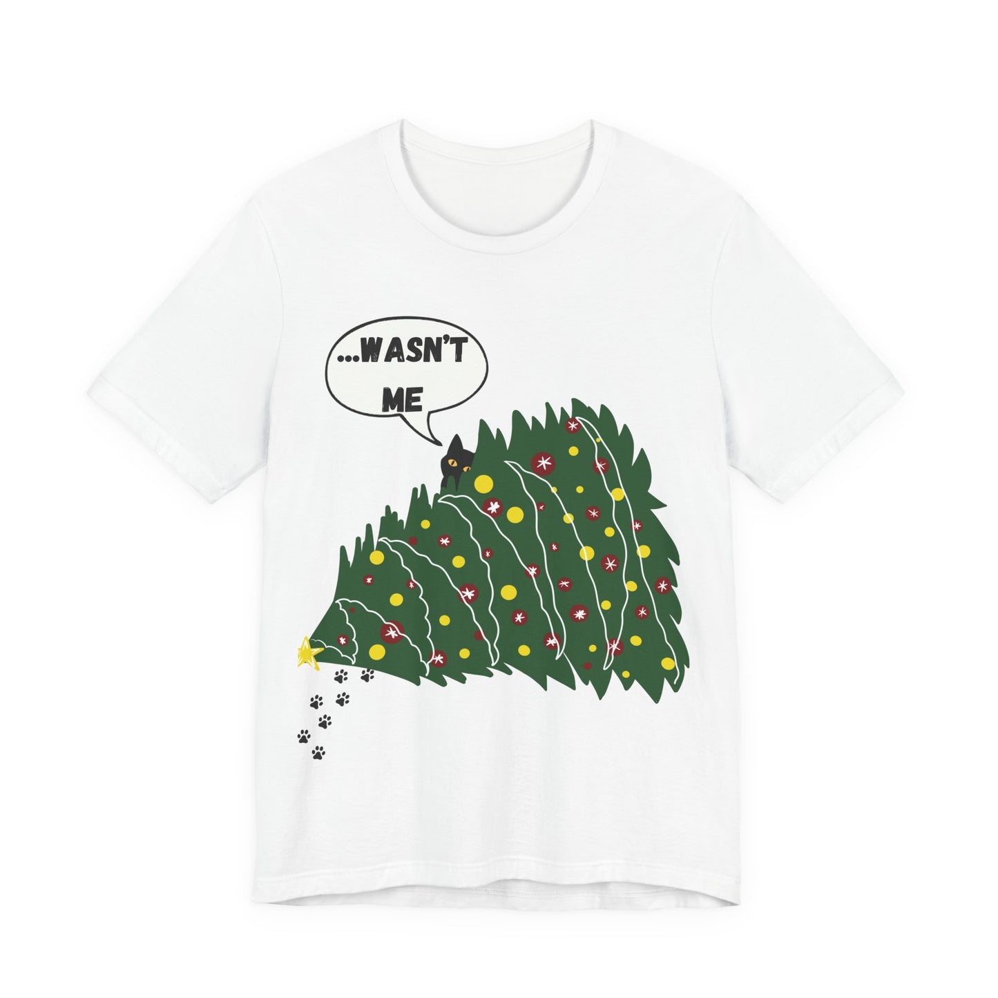 Christmas Tree T-Shirt "Wasn't Me" - Funny Holiday Shirt for Adults & Kids