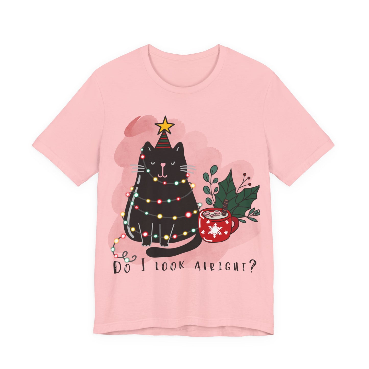 Cat Christmas Tee — “Do I Look Alright?” Holiday Graphic T-Shirt