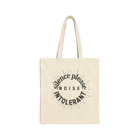 Silence Please Cotton Canvas Tote Bag