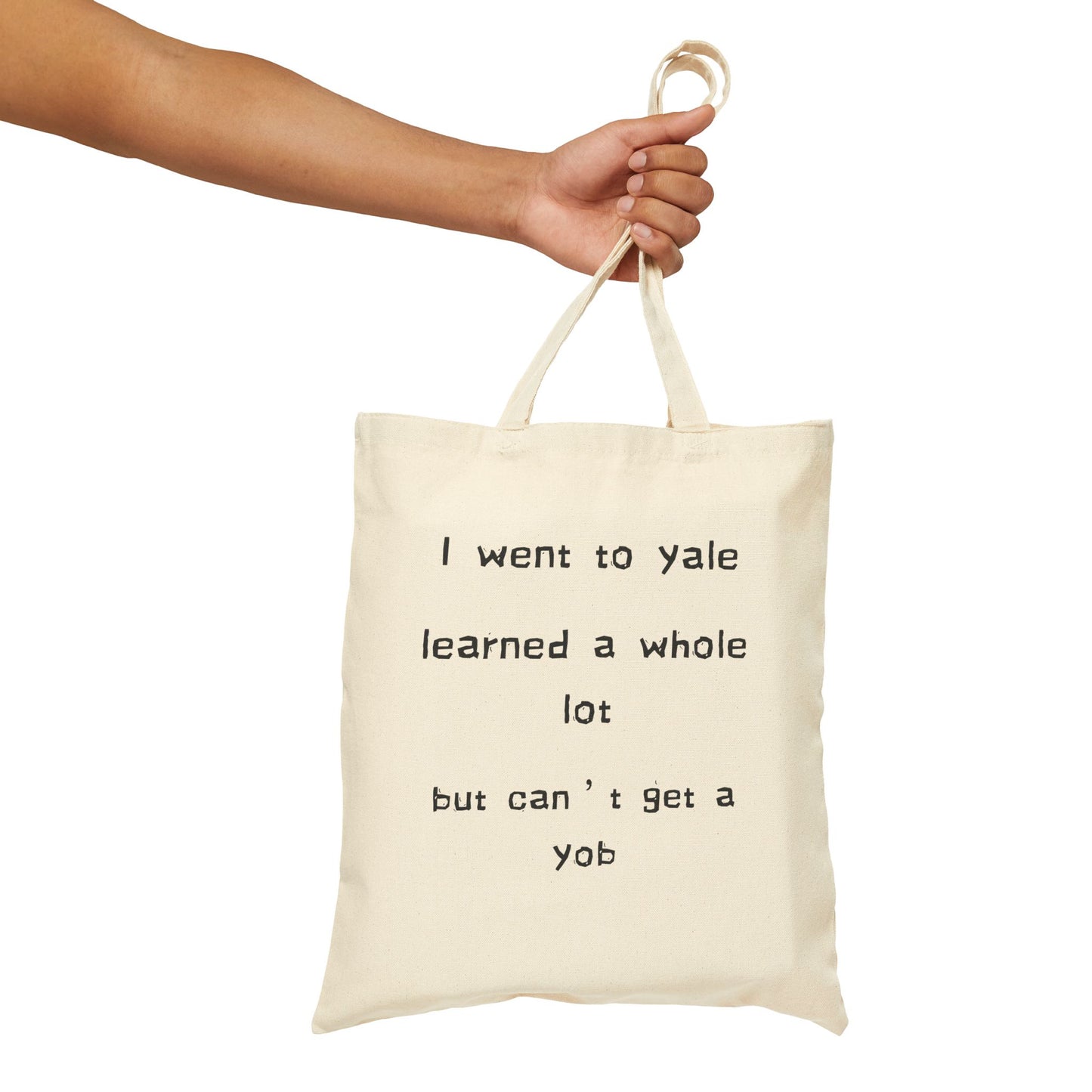 Funny Yale Tote Bag - Canvas Shopper for Graduates