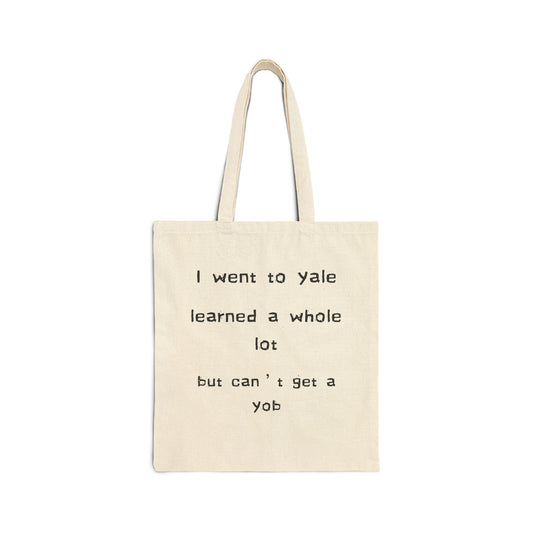 Funny Yale Tote Bag - Canvas Shopper for Graduates