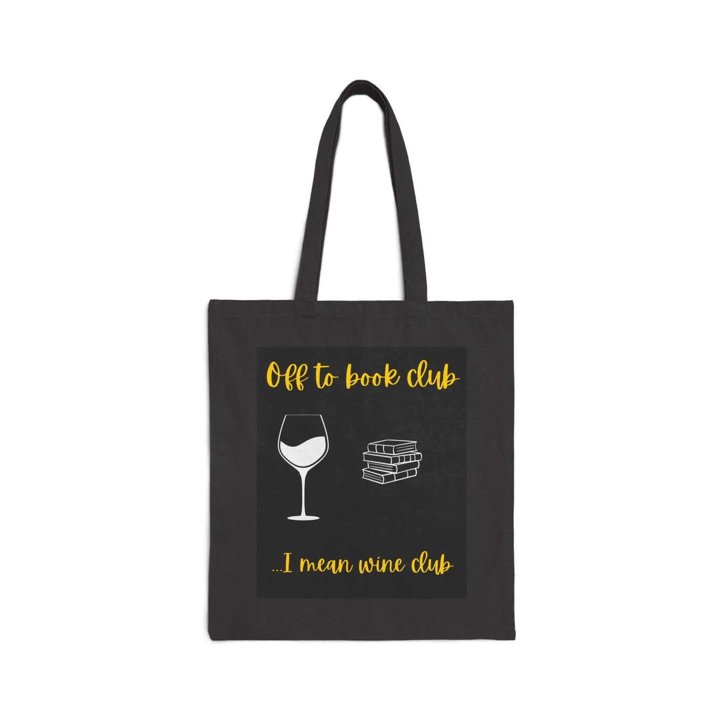 Book Wine Club Cotton Canvas Tote Bag