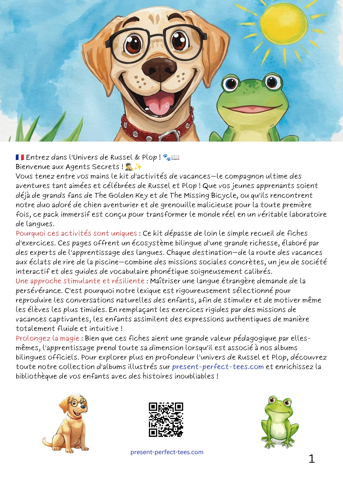Russel & Plop Bilingual Holiday Activity Pack — FLE
