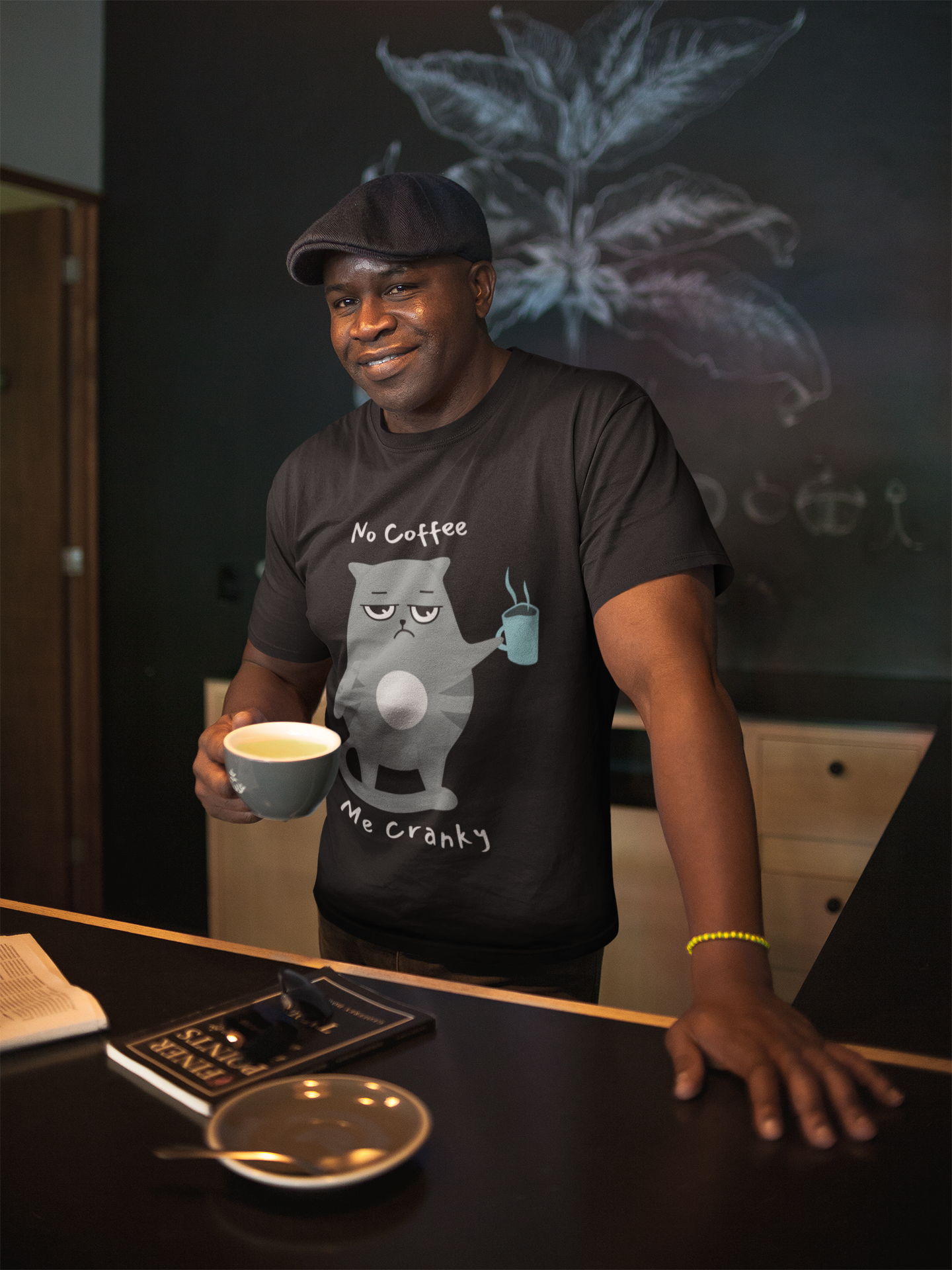 No Coffee me cranky black tee