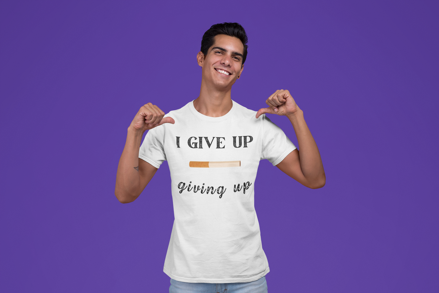 I give up giving up white tee