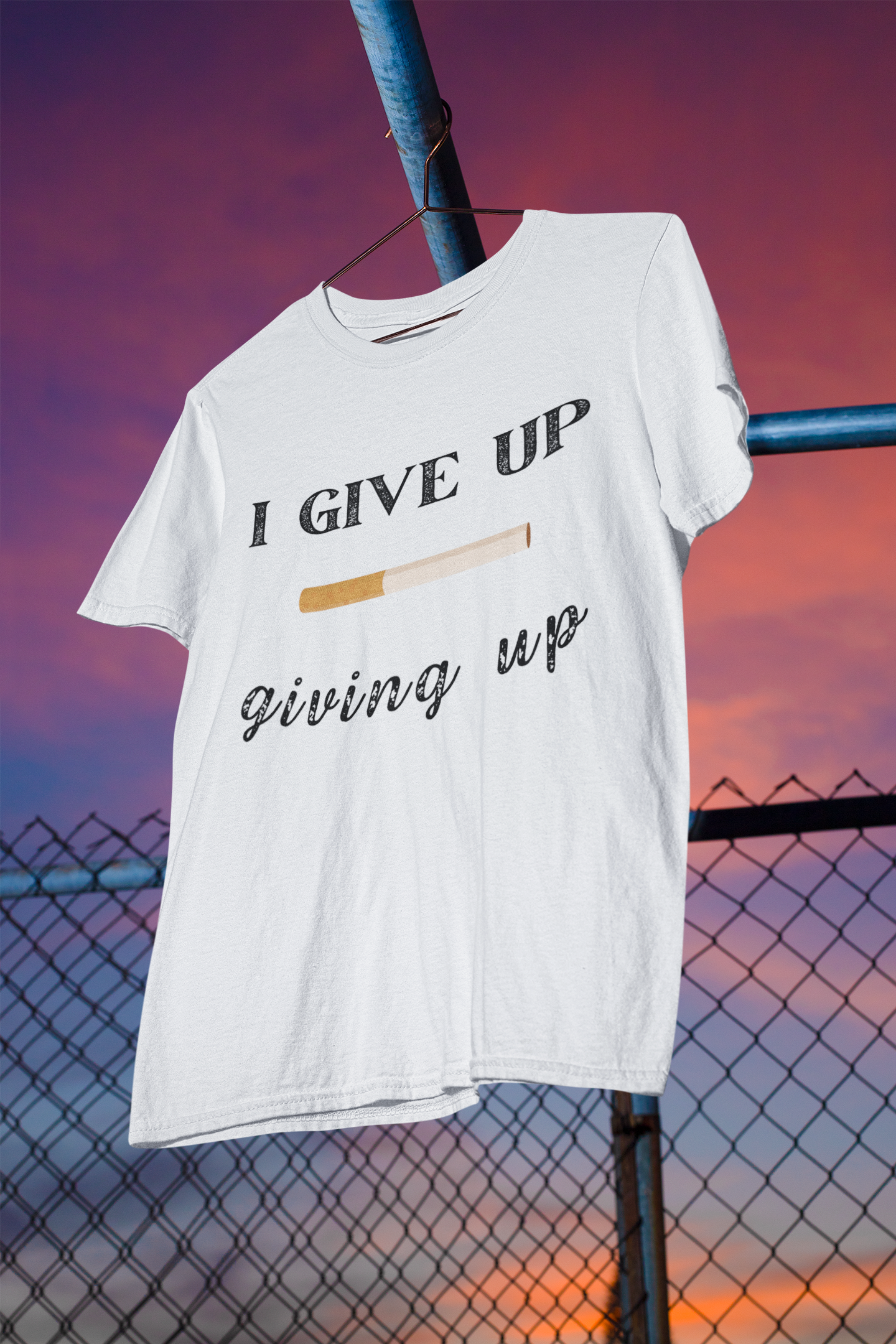 I give up giving up white tee