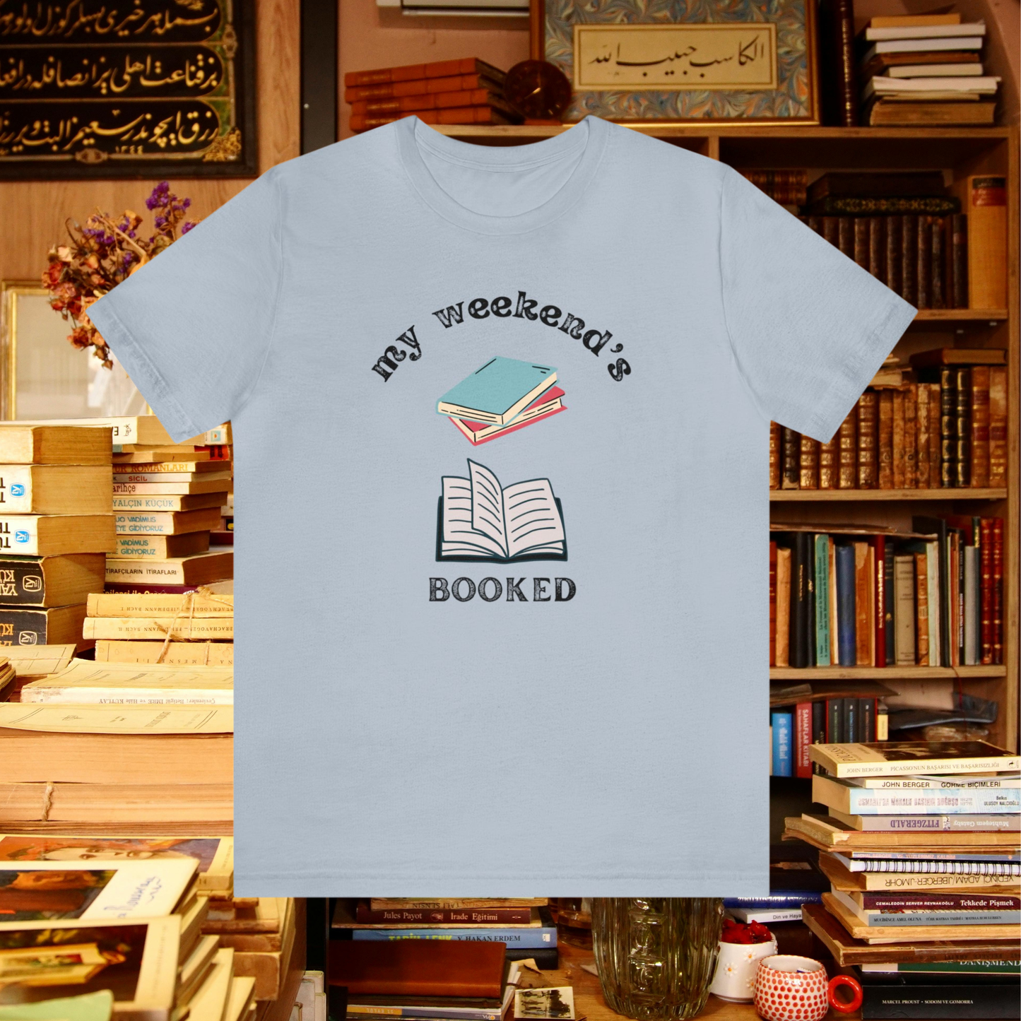 My weekend's booked white tee