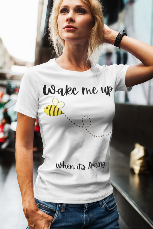 Spring Bee Unisex Jersey Tee - "Wake Me Up When It's Spring"