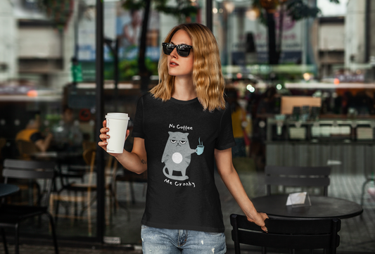 No Coffee me cranky black tee